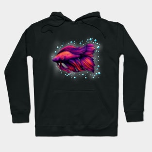 Red Siamese Fighting Fish (Betta Splendens) Hoodie